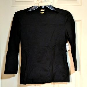 NWT Kate Spade Broome Street Collection size S striped 3/4 sleeve everyday tee